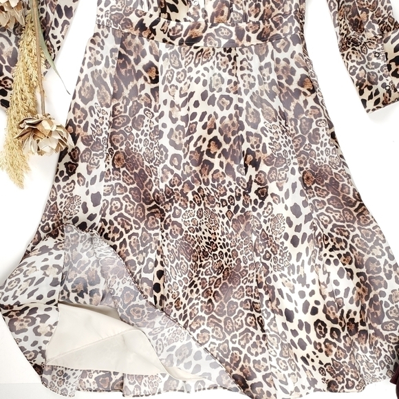 Elie Tahari Distressed Leopard Print Dress Sz 2 - Picture 14 of 16